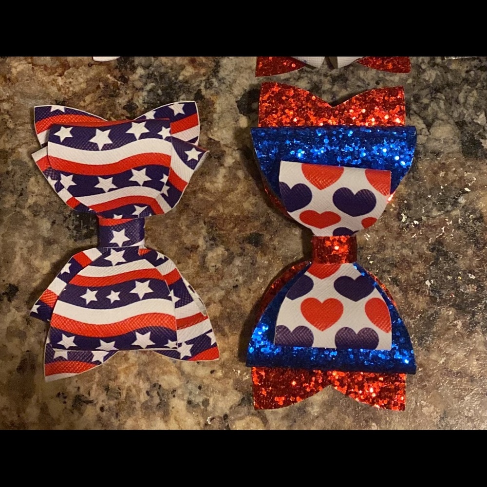 Bows hand made for girl’s 4th July